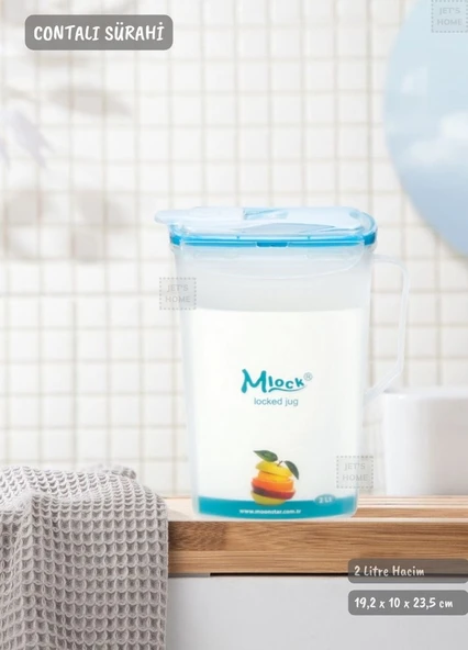Contalı Sürahi Plastik Hava Almaz Sürahi 2 Litre BPA FREE - 2