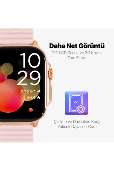 Ttec Tempus 51MM TFT Ekranlı Metal Kasa Akıllı Saat Pembe - 4