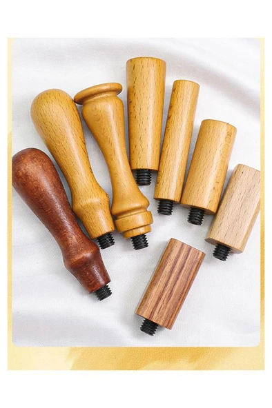 Ahşap Mum Mühür Sapı Cilalı Kayın Ağacı G15 Özel Tasarım M8 Dişli - 2