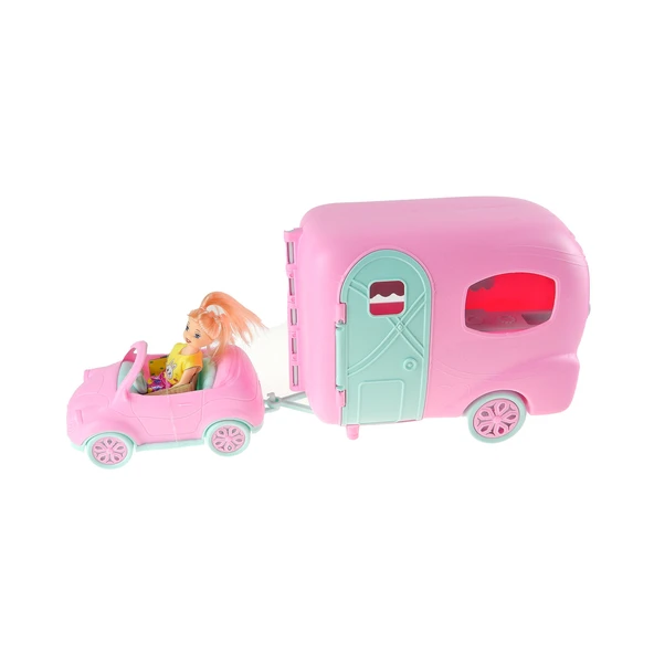 Oyuncak Karavan Cindy Bebek Arabası Karavanı Aksesuarları 6 Parça - 4