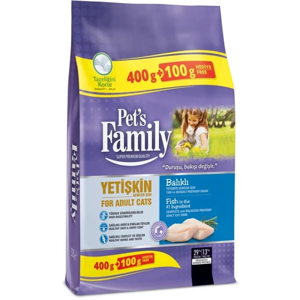 Pets Family Yetişkin Kediler İçin Balıklı Mama 500 gr