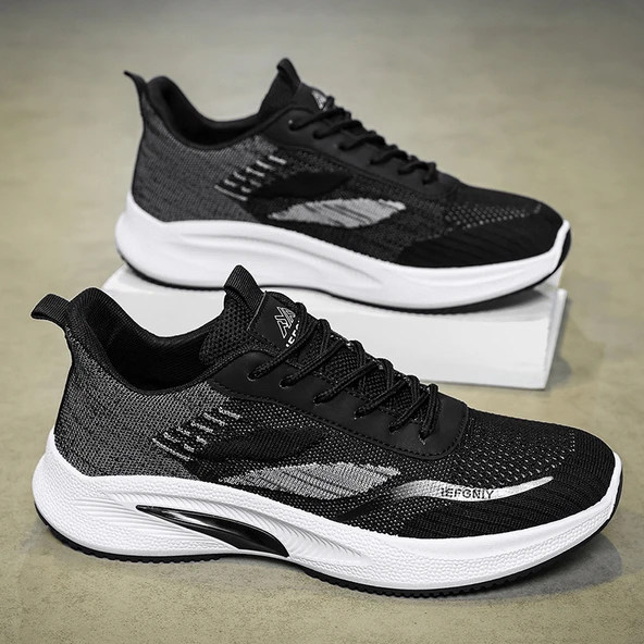 Erkek Örgü Fileli Spor Ayakkabı (Bej) - Resim 4