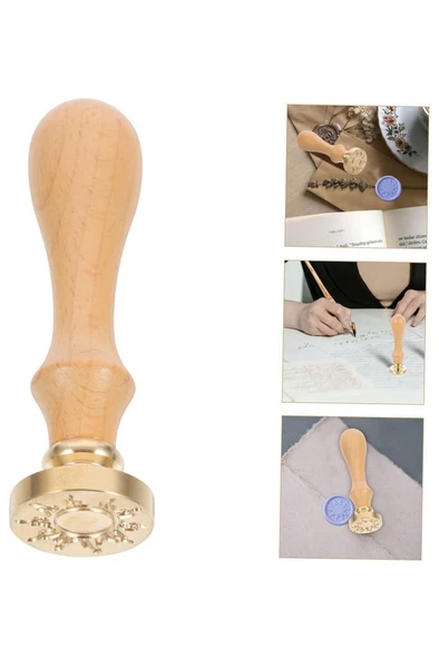 Ahşap Mum Mühür Sapı Cilalı Kayın Ağacı G15 Özel Tasarım M8 Dişli - 8