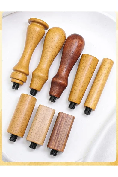 Ahşap Mum Mühür Sapı Cilalı Kayın Ağacı G14 Özel Tasarım M8 Dişli - Resim 4