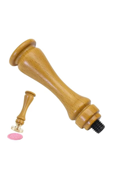 Ahşap Mum Mühür Sapı Cilalı Kayın Ağacı G14 Özel Tasarım M8 Dişli - Resim 2