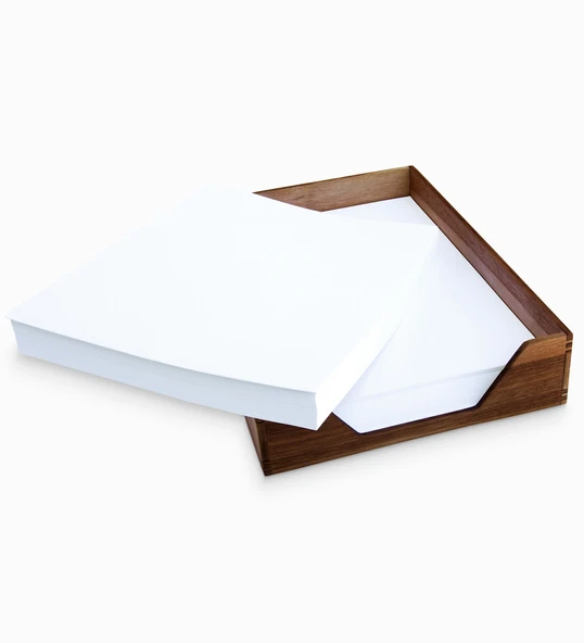 Woodsaka Reka A5 Kağıt Tepsisi & Evrak Kutusu - Ceviz - 500 Adet Kağıt Alır - 17.5cm x 23.5cm x 6.2cm - 3
