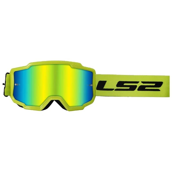LS2 CHARGER GOGGLES MOTOKROS GÖZLÜK (IRIDIUM CAMLI) NEON SARI