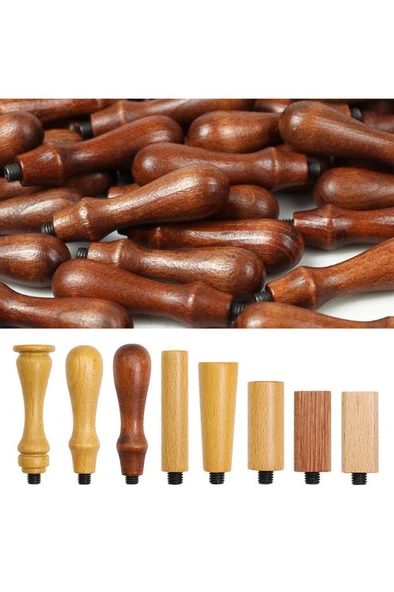 Ahşap Mum Mühür Sapı Cilalı Kayın Ağacı G14 Özel Tasarım M8 Dişli - Resim 5