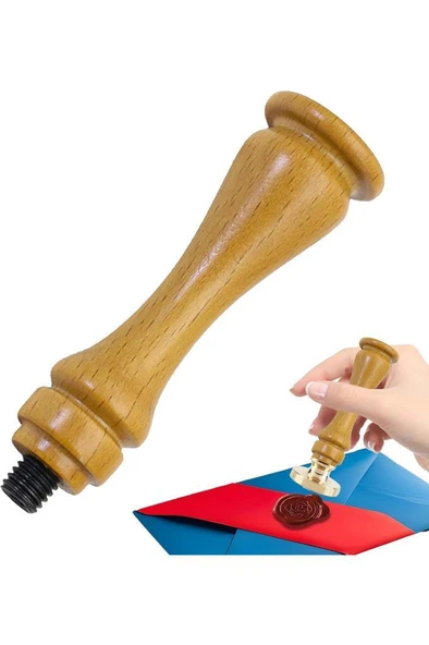 Ahşap Mum Mühür Sapı Cilalı Kayın Ağacı G14 Özel Tasarım M8 Dişli - Resim 11