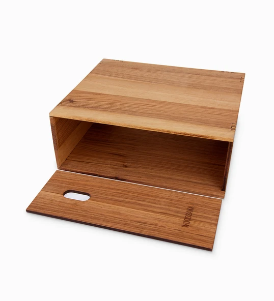 Woodsaka Reka Monitör Standı - Bilgisayar Yanı Masa Düzenleyici - Monitör Yükseltici - Araç & Gereç Saklama Kutusu - Ceviz - 30cm x 21.9cm x 10.2cm - 5