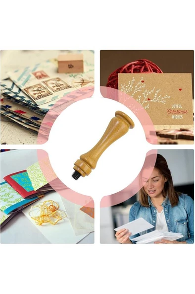 Ahşap Mum Mühür Sapı Cilalı Kayın Ağacı G14 Özel Tasarım M8 Dişli - Resim 9