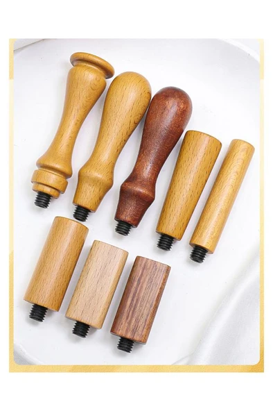 Ahşap Mum Mühür Sapı Cilalı Kayın Ağacı G15 Özel Tasarım M8 Dişli - 10