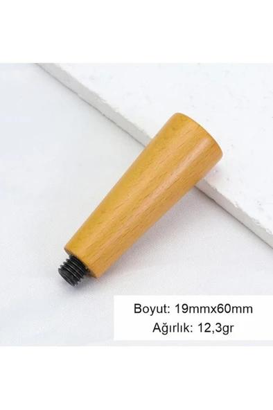 Ahşap Mum Mühür Sapı Cilalı Kayın Ağacı G16 Özel Tasarım M8 Dişli