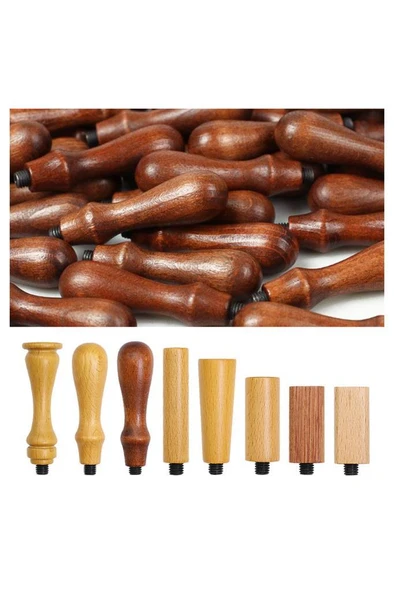 Ahşap Mum Mühür Sapı Cilalı Kayın Ağacı G15 Özel Tasarım M8 Dişli - 9