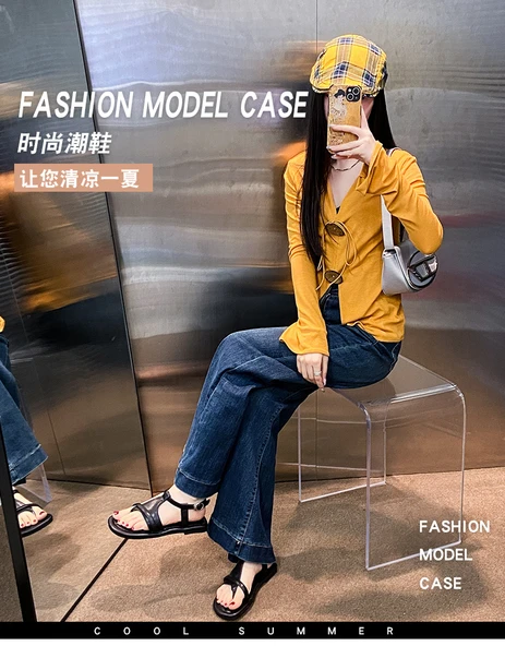 Kadın Sandalet (Bej) - Resim 9