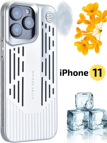 iPhone 11 Lüks Kokulu Telefon Kılıfı Ultra Design & Darbeye Dayanıklı Şık Premium Kılıf ( Gri )