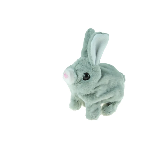Oyuncak Tavşan Sevimli Pelüş Tavşan Gri Sesli Hareket Pilli 17Cm