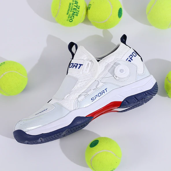 Unisex Badminton Ayakkabısı (Beyaz - Mavi)