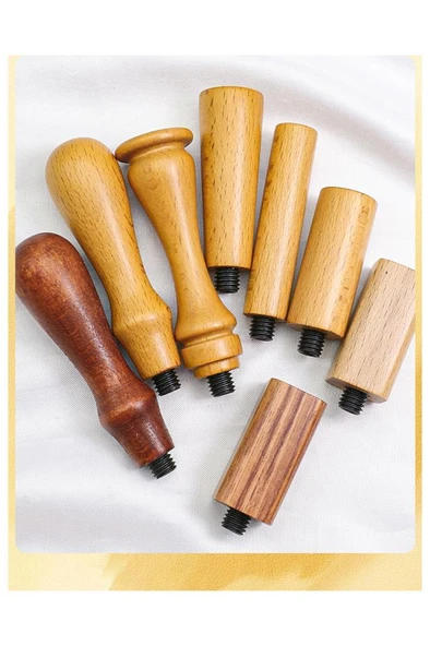 Ahşap Mum Mühür Sapı Cilalı Kayın Ağacı G19 Özel Tasarım M8 Dişli - 6