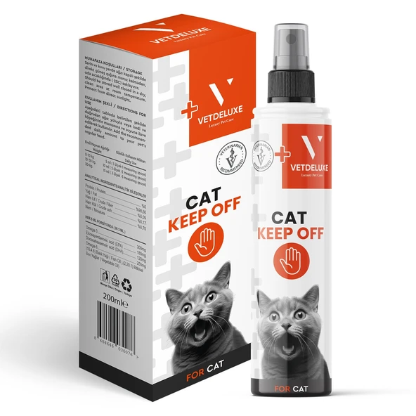 VETDELUXE Cat Keep Off Kedi İşaretleme Engelleyici, İç Mekan Uzaklaştırıcı Sprey 150 Ml