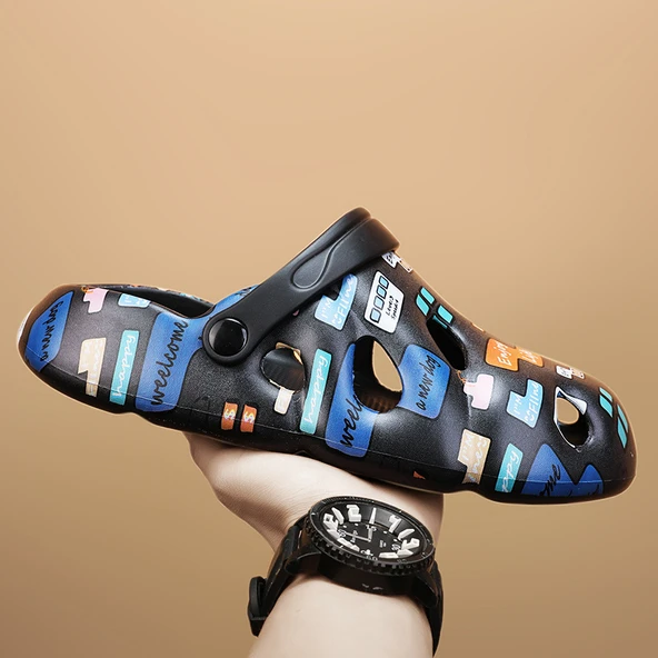 Unisex Plaj Terliği - EVA Platform Sandalet (Siyah Çift)