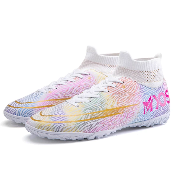 Çocuk Futbol Ayakkabısı - Yüksek Bilekli - Uzun Kramponlu (Siyah Gül Krampon) - Resim 8