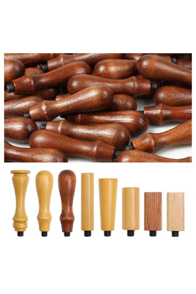 Ahşap Mum Mühür Sapı Cilalı Kayın Ağacı G19 Özel Tasarım M8 Dişli - 4