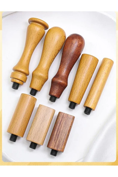 Ahşap Mum Mühür Sapı Koyu Kayın Ağacı G20 Özel Tasarım M8 Dişli - Resim 5