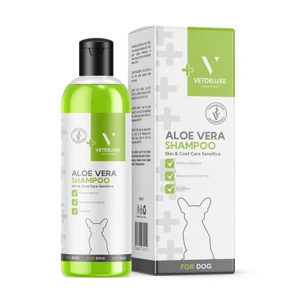 VETDELUXE Dog Shampoo Aloevera Köpekler İçin Aloevera Özlü Şampuan 200 ml