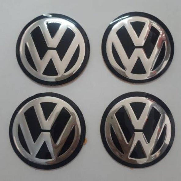 Jant Göbeği Arma Volkswagen Alüminyum 90mm Büyük 4lü Set Siyah