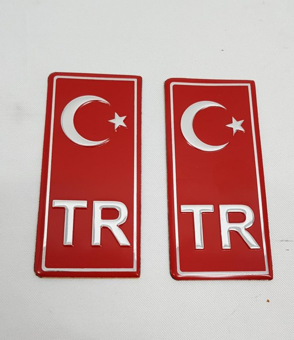 TR Plaka Sticker 2Li - Türkiye Plaka Kabartma Sticker