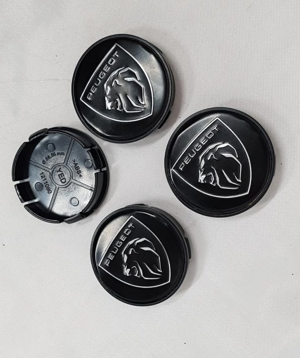 Jant Göbeği Peugeot 65/60 (60mm Yuva için)4lü Set SIYAH Yeni