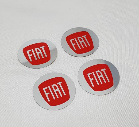 Jant Göbeği Arma Fiat Alüminyum 48mm 4lü Set Kırmızı