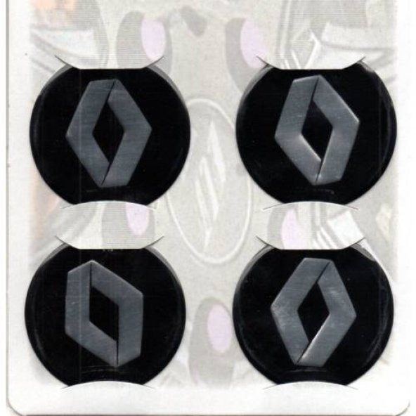 Jant Göbeği Arma Renault Alüminyum 60mm. 4lü Set Siyah
