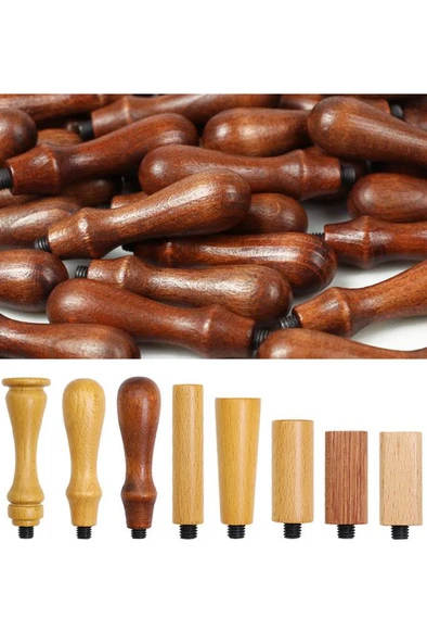 Ahşap Mum Mühür Sapı Koyu Kayın Ağacı G20 Özel Tasarım M8 Dişli - Resim 4