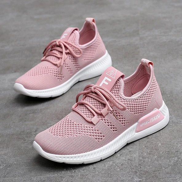 Kız Çocuk Örme Spor Ayakkabı (Pembe)