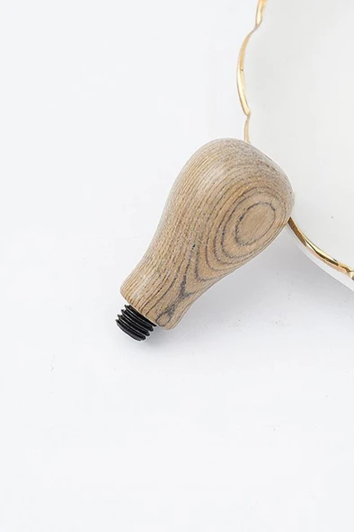 Ahşap Mum Mühür Sapı Cilalı Ceviz Ağacı G21 Özel Tasarım M8 Dişli - Resim 2