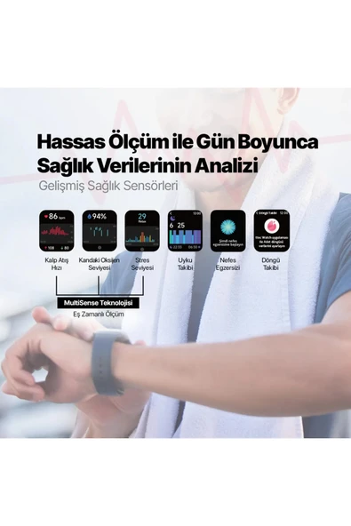 Ttec Tempus 51MM TFT Ekranlı Metal Kasa Akıllı Saat Siyah - 6