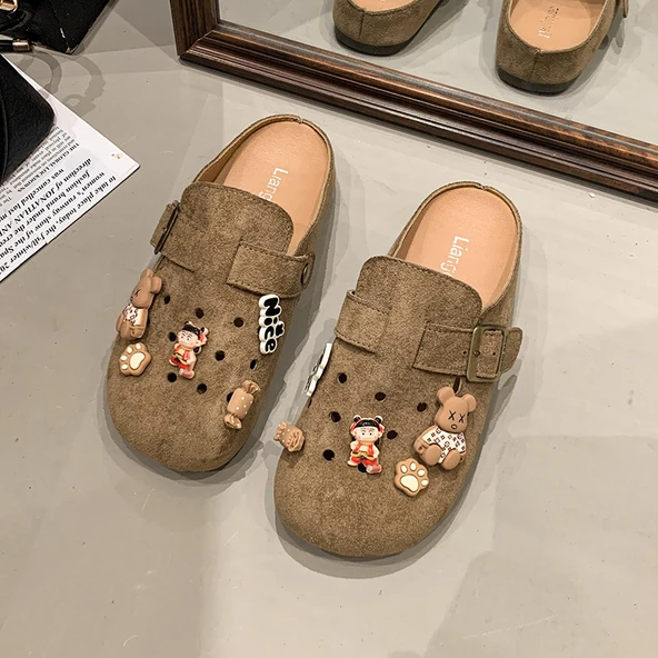 Kadın Günlük Terlik Sandalet (Haki)