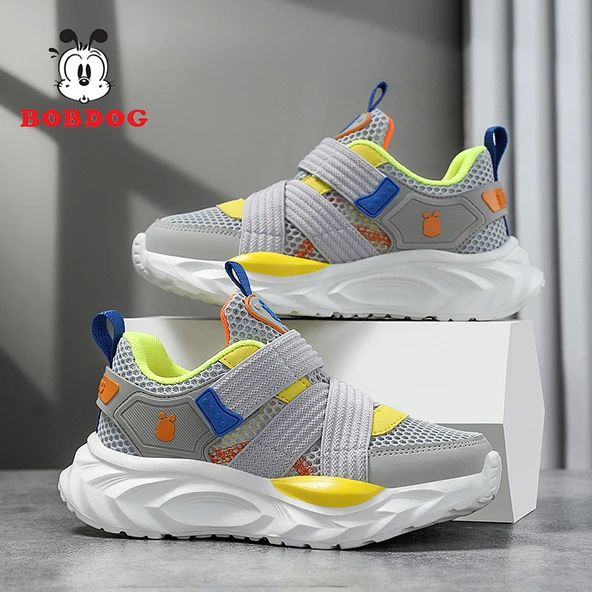 Unisex Çocuk Yazlık Fileli Spor Ayakkabı (Açık Gri)