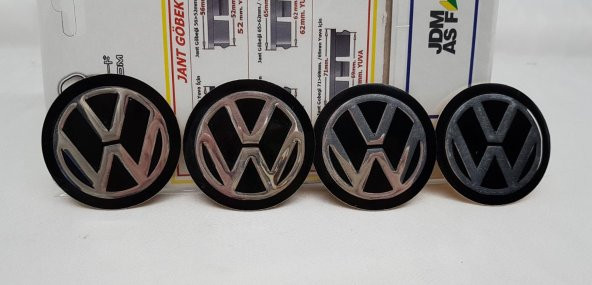 Jant Göbeği Arma Volkswagen UYUMLU Alüminyum 60mm 4lü Siyah HEDİYELİ