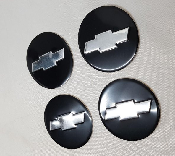 Jant Göbeği Arma Chevrolet 60mnm siyah 4 lü set HEDİYELİ