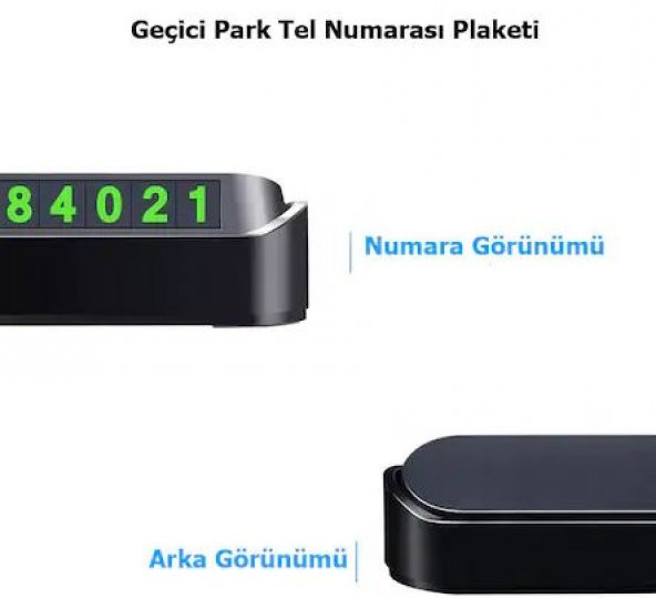 Geçici Park Telefon Numarası Plaketi