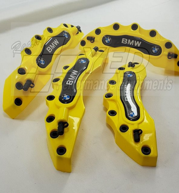 Kaliper Kapağı BMW UYUMLU Sarı Renk 4lü Set Siyah Plasto Logo - 2