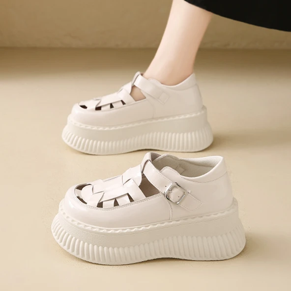 Kadın Platform Loafer Ayakkabı (Bej)