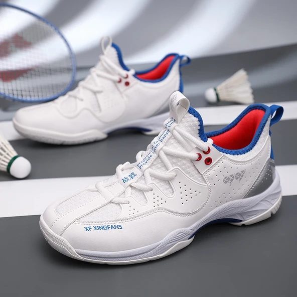 Unisex Badminton Ayakkabısı (Beyaz - Mavi)