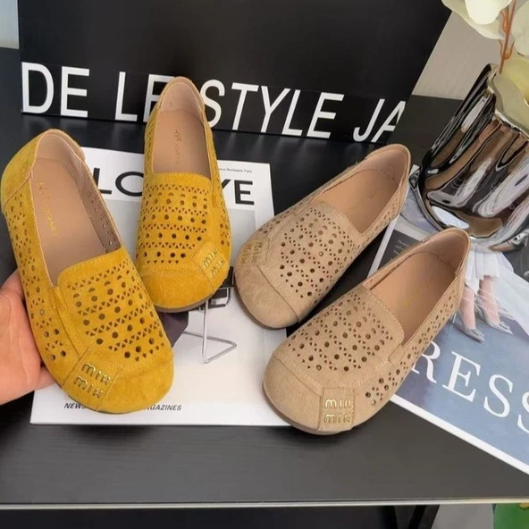 Kadın Moda Delikli Ayakkabı (Haki)