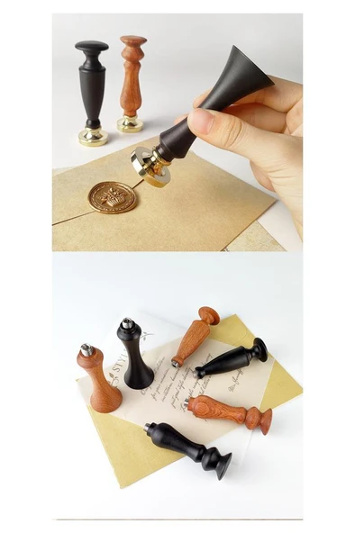 Ahşap Mum Mühür Sapı Gül Ağacı G25 Tasarımı Özel Seri M8 Dişli - Resim 5