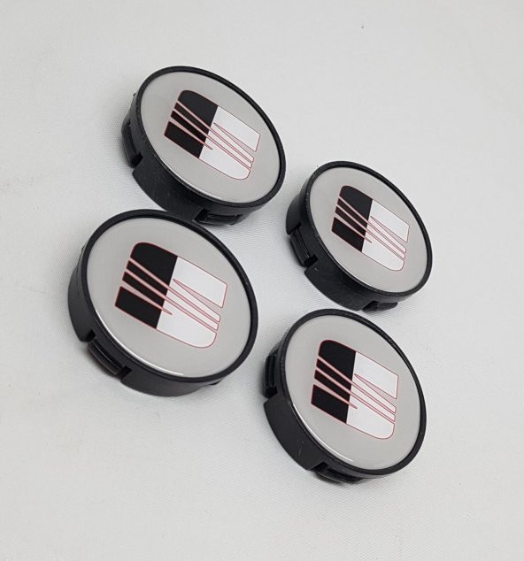 Jant Göbeği Seat 58/55 55mm Yuva 4lü Set Spor Tip Silver Siyah - 1