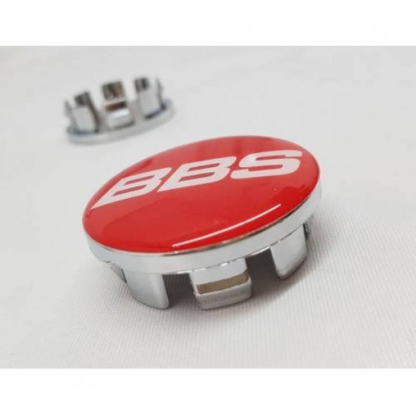 BBS Kırmızı ful Kromaj Jant Göbeği 50mm dış çap 43mm Yuva 4lü Set - 3
